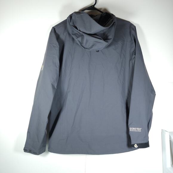 Mountain Hardwear Men's GTX Small Gray Lightweight Hooded Full-Zip Rain Jacket - Picture 8 of 16